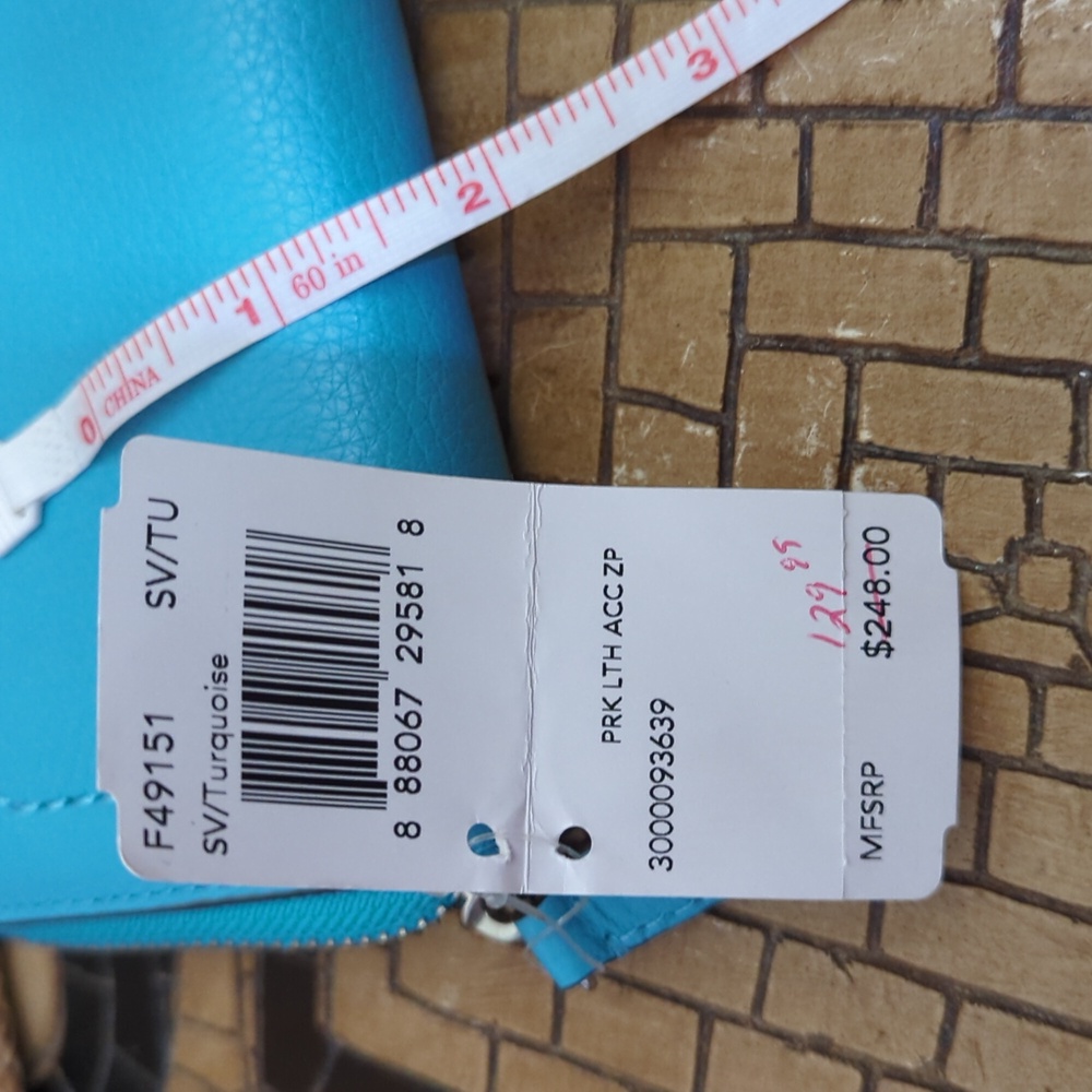 NWT Coach Turquoise Zipper Wallet - Picture 9 of 12